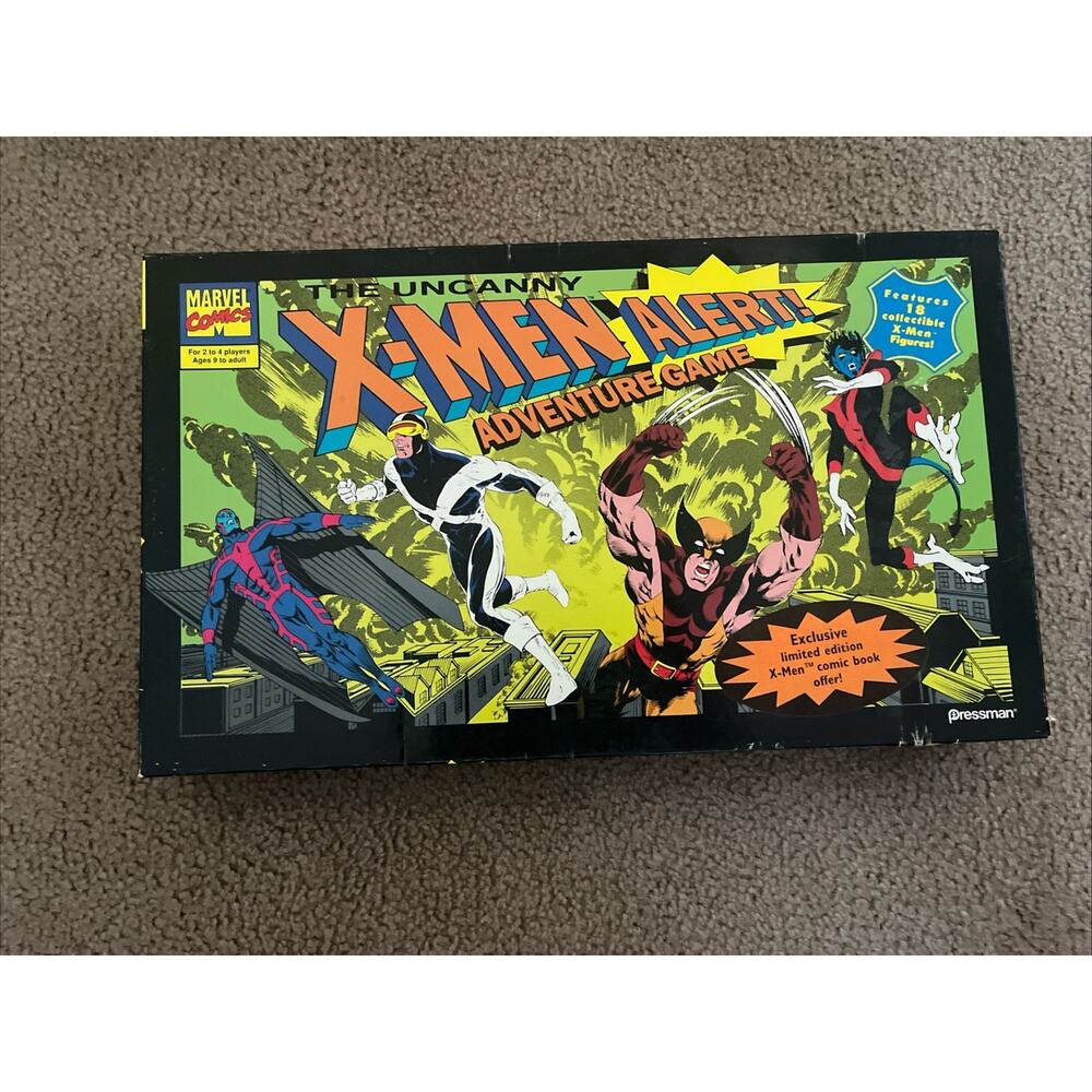 Vtg 1992 X-Men Alert Adventure Board Game Pressman COMPLETE! Marvel Comics!